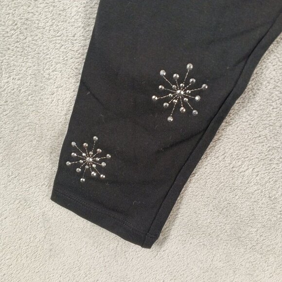 NWT $44 Style&Co Holiday Rhinestone Frost Leggings Size PS Mid-rise Black - Picture 5 of 12